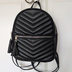 LIKE NEW Black Quilted Small Backpack